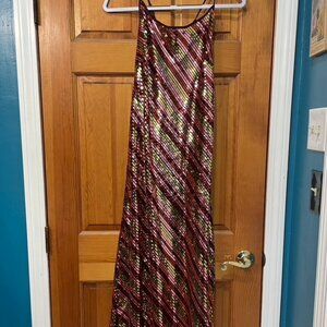 RIXO Ankle length A-line sequin strappy gown (size large)